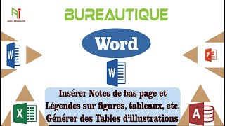 TUTO WORD 06  Comment insérer une NOTE DE BAS PAGE LEGENDE TABLE DILLUSTRATION sur Word [upl. by Halfon]