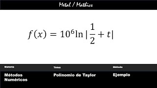 Ejercicio Final Polinomio de Taylor [upl. by Rimahs]