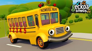 Sammy the School Bus  Nursery Rhymes amp Kids Songs  Bus Videos For Children  Geckos Garage [upl. by Annaiuq332]