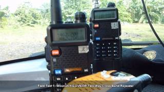 Field Test 1 KGUV920P TwoWay Cross Band Repeater [upl. by Ahsiekin422]