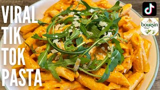 VIRAL TIKTOK BAKED PASTA  Boursin Cheese Better Than Feta [upl. by Brigid]