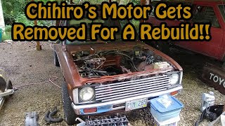 1979 Toyota Pickup 20r Engine Removal and Teardown 1 [upl. by Hightower]