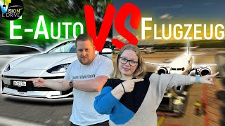 ELEKTROAUTO vs FLUGZEUG  Wer ist zuerst in Frankfurt [upl. by Kemble]