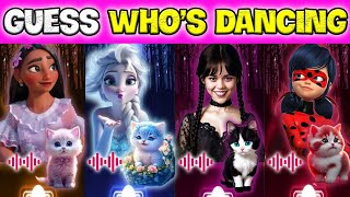 Guess Who’s Dancing in the Cute Cats Dance Version Wednesday Elsa IsabelaLadybug Dame Tu Cosita [upl. by Yelsehc]