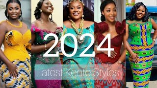 2024 latest Kente kaba amp Slit Stlyes  beautiful kente Styles 2024 [upl. by Hewie]