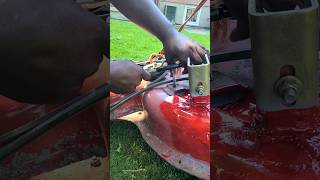 Rethreading a stripped Bolt Hole for land mower youtubeshorts automobile diy [upl. by Olimreh]