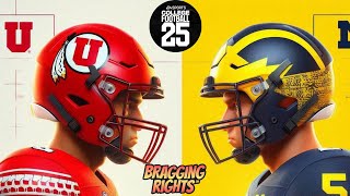 College Football 25  5 Utah vs 4 Michigan  Bragging Rights Series Week 8 Matchup [upl. by Aubigny]