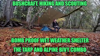 Hiking and Bushcraft Camping  aqua quest tarp and alpine bivy combo [upl. by Ethelind]