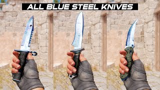 CS2 All Blue Steel Knives  In Game showcase 4K60FPS [upl. by Alanson]