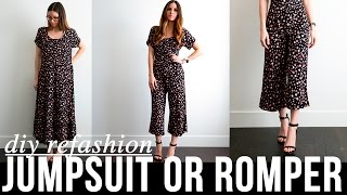 DIY very EASY dress to jumpsuit or romper refashion [upl. by Idelle647]