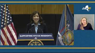 Governor Hochul and Mayor Adams Make a NYCHA Funding Announcement [upl. by Nnahgiel]