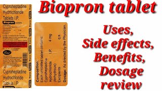 Biopron Tablet  Cyproheptadine Hydrochloride Tablets Ip uses  Biopron 4mg Tablet uses Side effects [upl. by Cirdes]