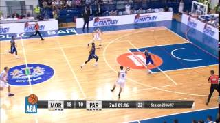 Brutal block by Octavius Ellis Mornar  Partizan NIS 1102016 [upl. by Milurd]