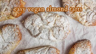 Easy Vegan Almond Tarts with Puff Pastry  Vegan Desserts [upl. by Charline]