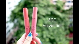 REVIEW 3CE VELVET LIP TINT near and dear amp going right [upl. by Peednus]