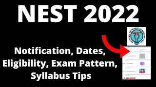 NEST 2022 Application Form Exam Pattern Eligibility Criteria Exam SyllabusPreparation Tips [upl. by Sharia]