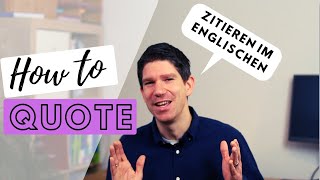 Richtig zitieren in der Englischklausur  Mittelstufe Oberstufe Abitur Englisch  How to quote [upl. by Atinel]