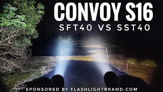 Convoy S16 SFT40 6500K vs S16 SST40 5000K Test Range 100m  300m [upl. by Ecinue438]