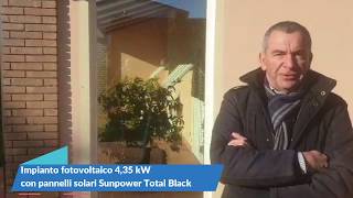 RECENSIONE CLIENTE installazione IMPIANTO FOTOVOLTAICO 435 kW pannelli solari Sunpower TOTAL BLACK [upl. by Aciretahs]