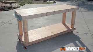 DIY BUDGET FRIENDLY WORKBENCH FREE DOWNLOADABLE PLANS [upl. by Gerrit548]