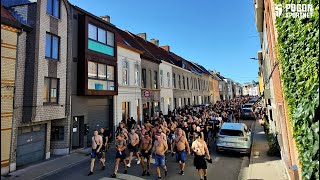 wObiektywie Przemarsz kibiców Pogoni na stadion w Gandawie  09082023 [upl. by Priscella]