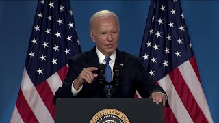 President Biden addresses media on last day of NATO summit in Washington DC [upl. by Angelina]