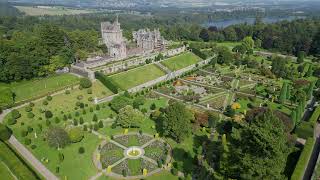 Flight to Drummond Castle Gardens Scotland 4K [upl. by Gavan]