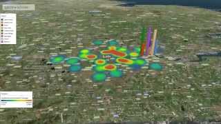 London Station Footfall Data Visualized Using Power Map [upl. by Renba]