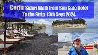 Corfu Sidari Walk from Sun Gate Hotel To the Strip 13 th Sept 2024 [upl. by Fiel]