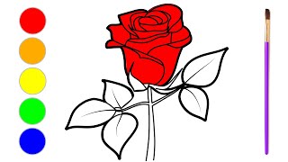 Vizatime per femije 1 trendafil i kuq  Coloring roses san valentines day [upl. by Yerhcaz]