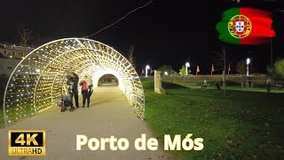 Iluminação de Natal em Porto de Mós 2024 Portugal 🇵🇹 4K Virtual Walking Tour [upl. by Amikahs]