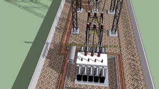 3D Animation of 3311KV Substation Outdoor Section [upl. by Linsk2]