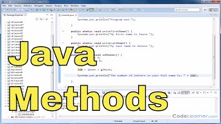 Java Programming Tutorial  01  Introduction To Methods [upl. by Remliw]