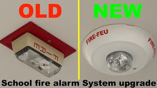 Fire Alarm System Full Upgrade At Elementary School  replacing system  Notifier NFS23030 Day 1 [upl. by Aerdua135]