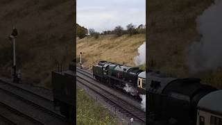 Gloucestershire amp Warwickshire Steam Railway  SR Merchant Navy 35006 departs Toddington trains [upl. by Nelyag]