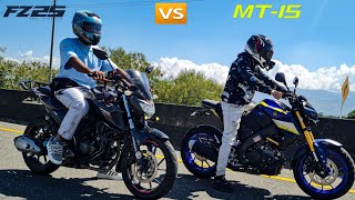 YAMAHA MT15 VS YAMAHA FZ25 😱🔥¡BATALLA INESPERADA DRAG RACE [upl. by Elmer]