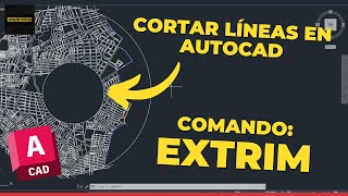 CÓMO CORTAR LÍNEAS EN AUTOCAD  COMANDO EXTRIM [upl. by Norean]