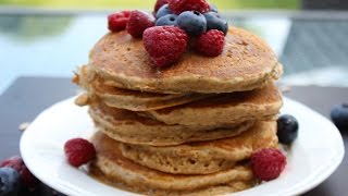 HOW TO MAKE FLUFFY OATMEAL PANCAKES  healthy recipe [upl. by Ilil]