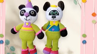 PANDA PAYASITO EN CROCHET Video 2 de 3 [upl. by Cattima600]