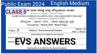 5th public exam question paper with answersEnvironmental studiesEnglish mediumKarnataka [upl. by Renckens]