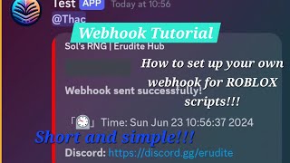 How to use webhook for ROBLOX scripts tutorial [upl. by Srednas]