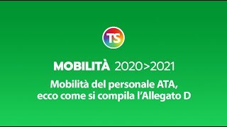 Mobilità del personale ATA ecco come si compila lAllegato D [upl. by Narret46]