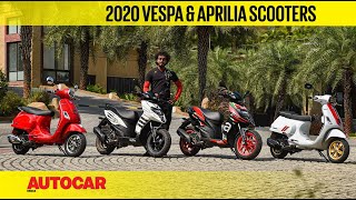 2020 Aprilia and Vespa scooters  Whats your pick speed or retro cool  First Ride Autocar India [upl. by Uaeb]