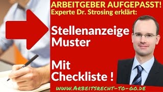 Stellenausschreibung Muster  Mit Checkliste [upl. by Carolee]