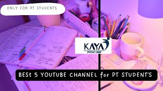 TOP 5 YOUTUBE CHANNEL FOR PHYSIOTHERAPY STUDENT’S STUDY HELPphysiotherapy bpt exercisetherapy [upl. by Pretrice840]