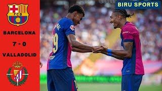 BARCELONA 7  0 VALLADOLID HIGHLIGHTS AND GOALS SPORTS HIGHLIGHTS [upl. by Adorl]