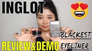 INGLOT AMC Eyeliner Gel 77 Black  First Impressions Review And Demo [upl. by Grubb]