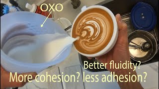 Old man POV Latte art w OXO silicone measuring cup better❓❓🤔 [upl. by Strong]