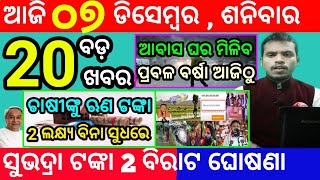 todays morning news odisha7 december 2024subhadra yojana online apply processodisha news today [upl. by Jemy802]