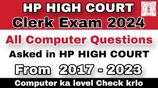 All Computer Questions Asked in HP High Court Clerk  50 Important Questions  hpexamaffairs [upl. by Jeffers462]